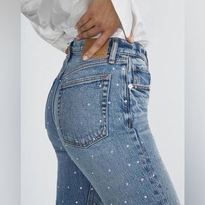 Harlow Rhinestone Straight Leg Jeans - Size 24 - NWOT